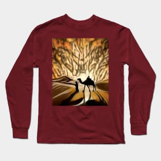 Saharan desert camel (silhouette) Long Sleeve T-Shirt